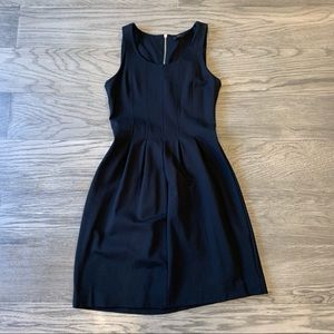 J Crew Pleated Flare Dress Black Sz 4